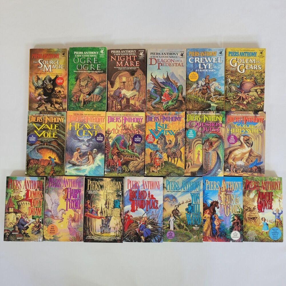 Vtg Lot 19 Piers Anthony Xanth Series Fantasy Novels Paperback Books Puns 2 5-22